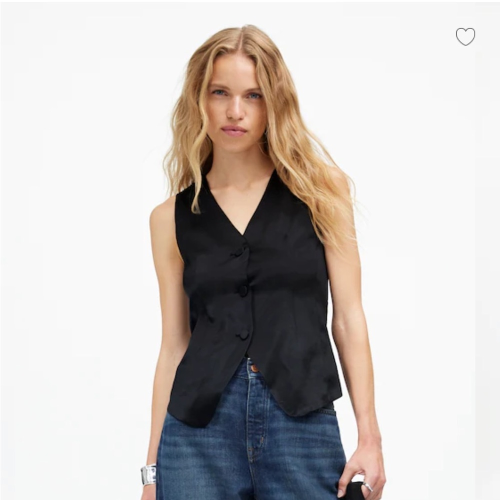 Madewell Black Satin Vest